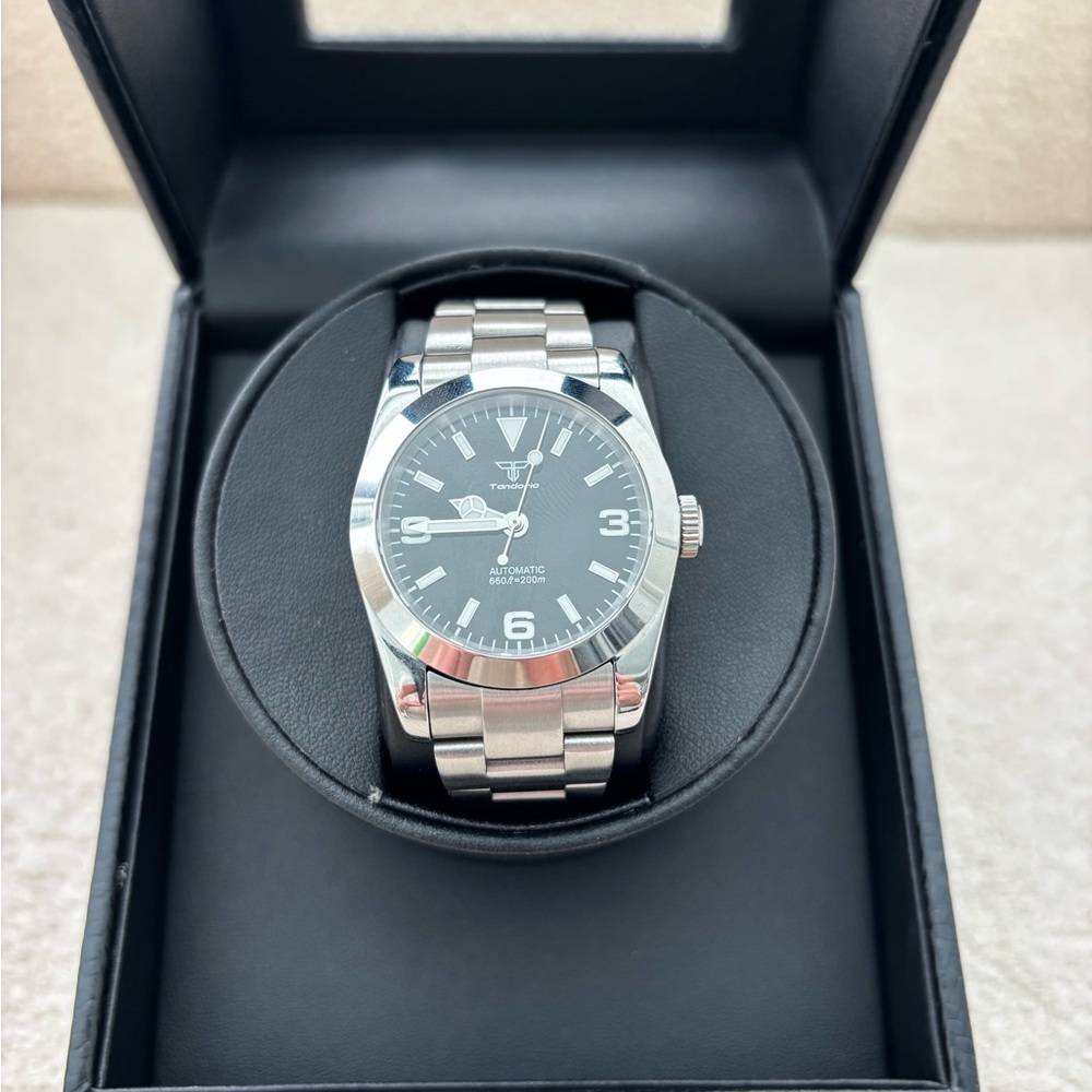 Silver and Black Automatic Watch - image 1